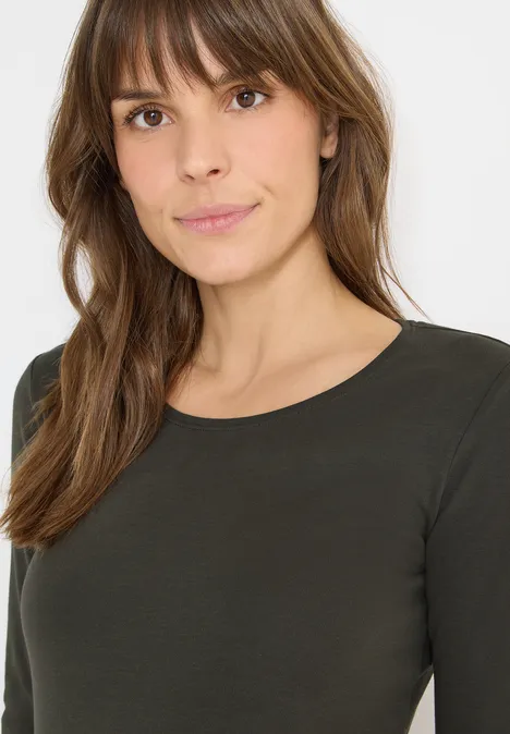 Basic Langarmshirt raw khaki