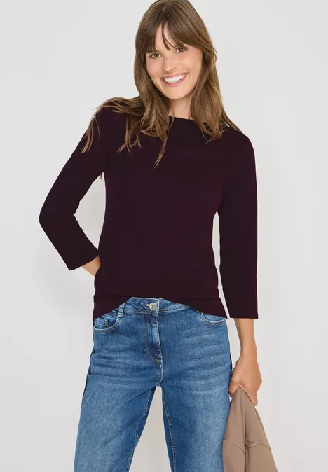 Basic U-Boot Shirt eggplant red
