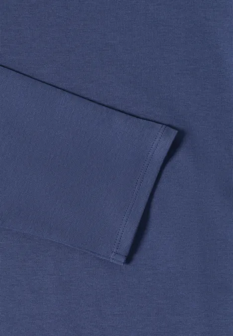 Basic Shirt in Unifarbe sporty denim blue