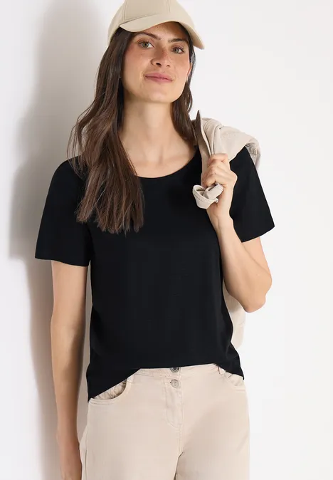 Basic koszulka z okrągłym dekoltem Black