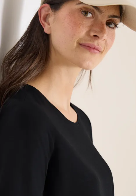 Basic koszulka z okrągłym dekoltem Black