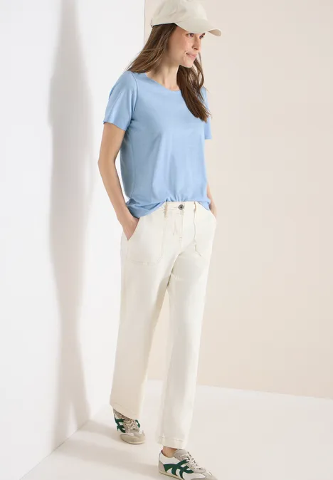 T-shirt basique à col rond light sky blue