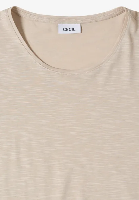 T-shirt basique à col rond grain beige
