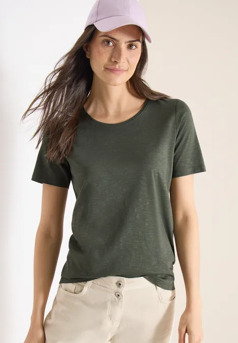 T-shirt basique à col rond khaki