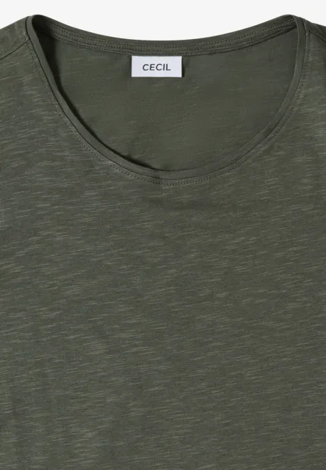 T-shirt basique à col rond khaki