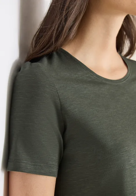 T-shirt basique à col rond khaki