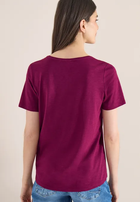 Basic Shirt met ronde hals magenta purple