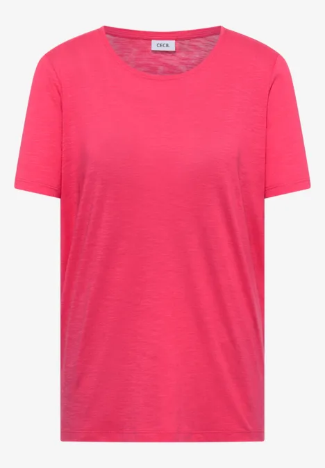 Basic Shirt met ronde hals geranium red