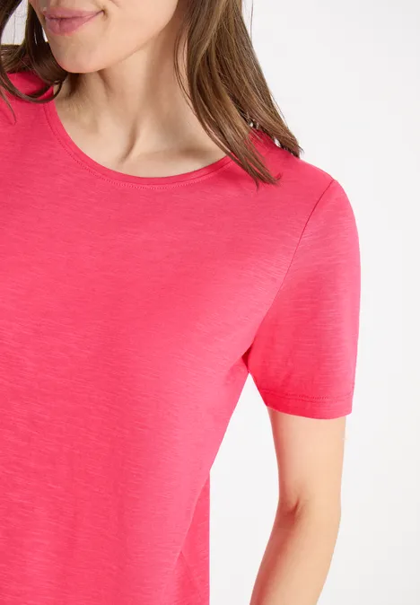Basic Shirt met ronde hals geranium red