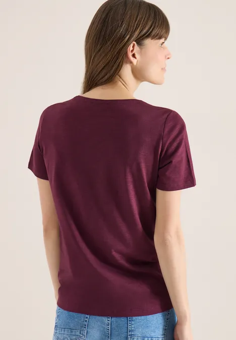 Basic Shirt met ronde hals sweet grape red