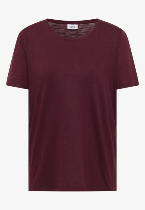 Basic Shirt met ronde hals sweet grape red