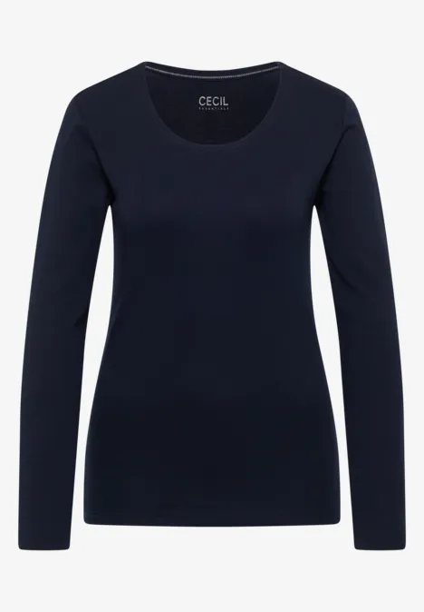 Basic Langarm Shirt mit Rundhals universal blue Schlichtes, langärmeliges Shirt in Dunkelblau mit Rundhals und schmaler Passform.
