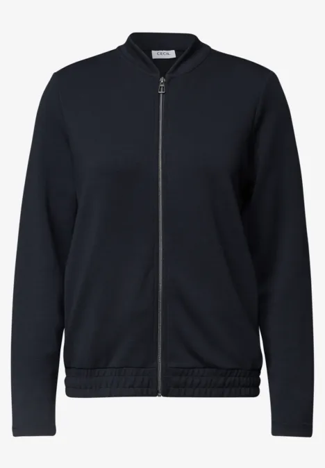 Jersey blouson met ritssluiting urban dark blue Zwarte bomberjas met ritssluiting en elastische zoom.