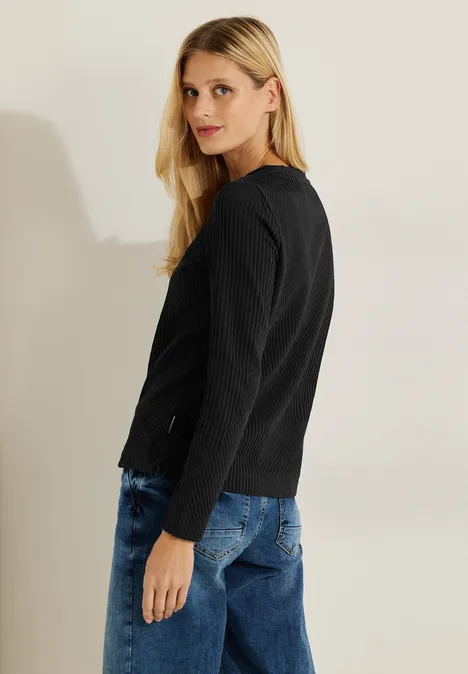 Langarmshirt mit Struktur Black