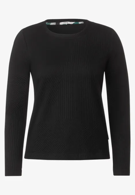 Langarmshirt mit Struktur Black