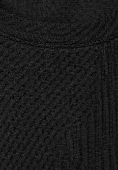 Langarmshirt mit Struktur Black