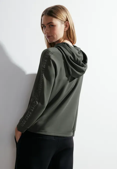 Hoodie mit Ärmeldetail dynamic khaki