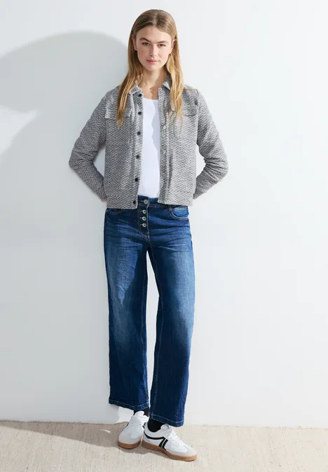 Bouclé Jacke casual denim blue