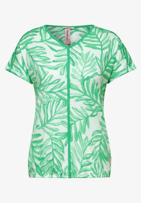 Leinenmix T-Shirt juicy apple green