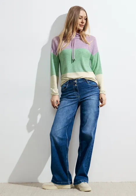 Shirt mit Blockstreifen celery green melange