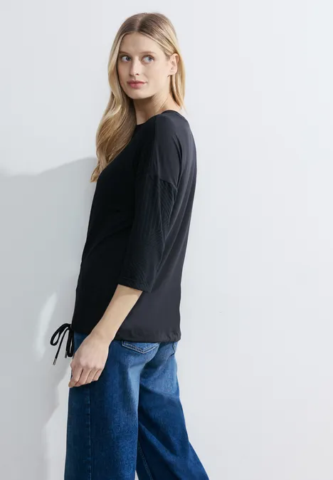 Shirt met structuurmix universal blue