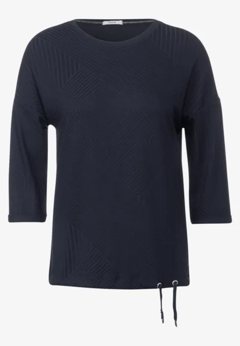 Shirt met structuurmix universal blue