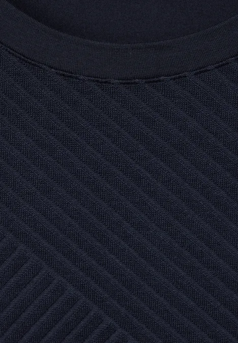 Shirt met structuurmix universal blue