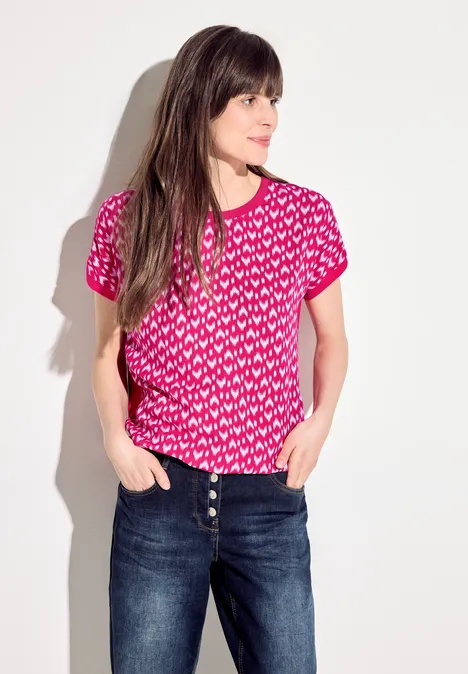 T-shirt composé d'un mélange de matières pink sorbet