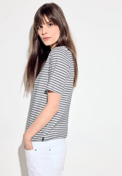 Basic Streifenshirt universal blue