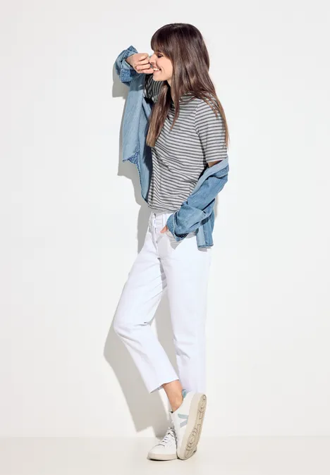Basic Streifenshirt universal blue