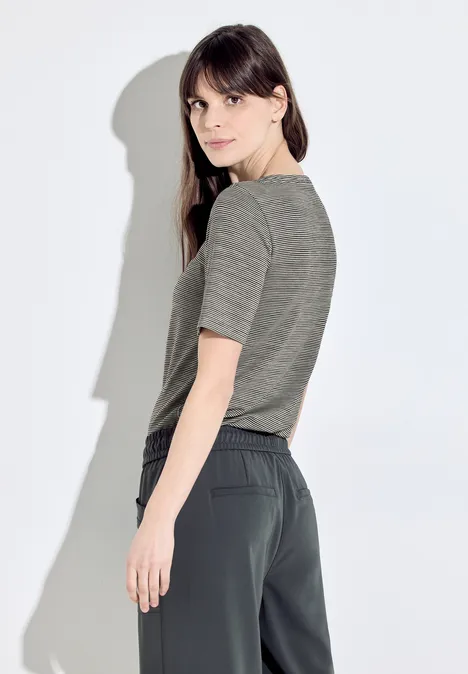 T-shirt rayé chiné universal blue