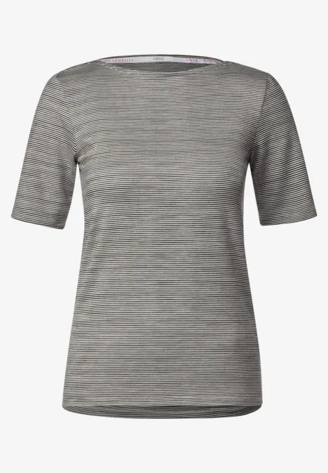 T-shirt rayé chiné universal blue