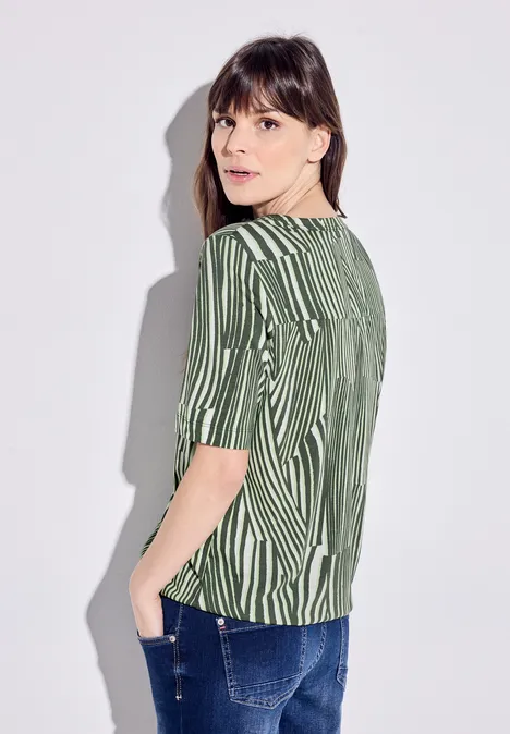Wellenprint T-Shirt cool khaki