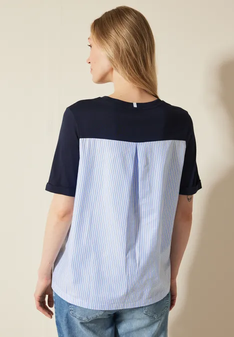 Materialmix T-Shirt universal blue