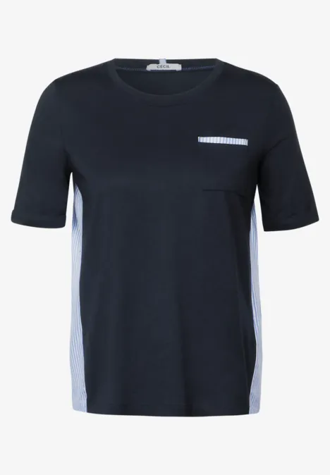 Materialmix T-Shirt universal blue