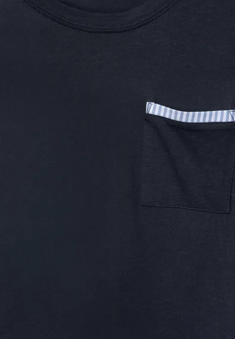Materialmix T-Shirt universal blue