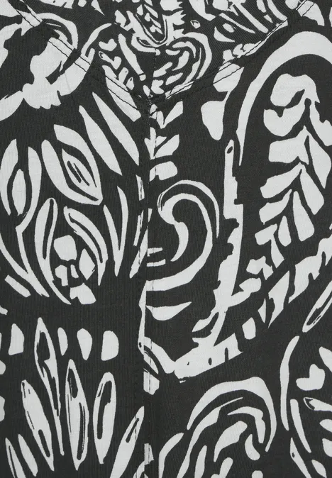 Paisley Print T-Shirt Black