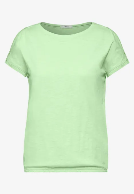 T-Shirt mit Knopfdetail matcha lime