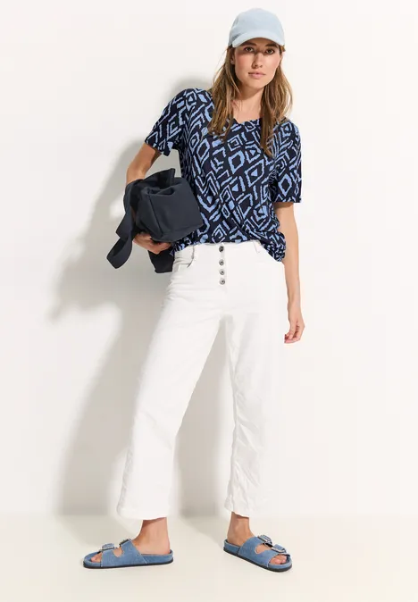 Basic V-Neck T-Shirt universal blue
