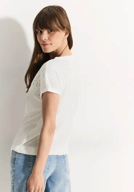 Sommer T-Shirt vanilla white