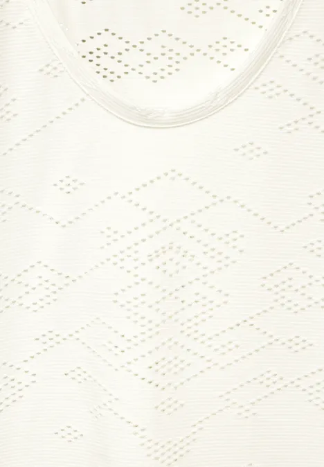 Ajour T-Shirt vanilla white