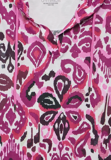 T-shirt à capuche avec imprimé bloomy pink