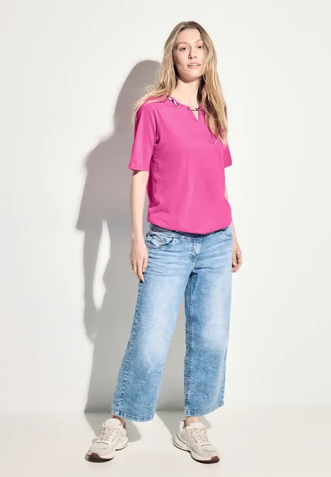 T-shirt avec détail imprimé bloomy pink