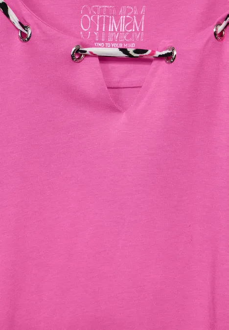 T-shirt avec détail imprimé bloomy pink