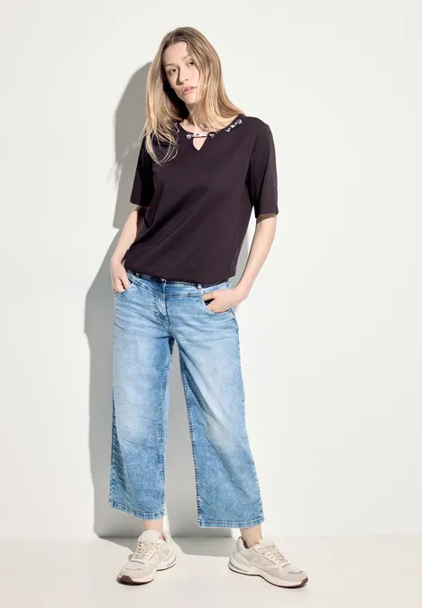 T-shirt avec détail imprimé aubergine red