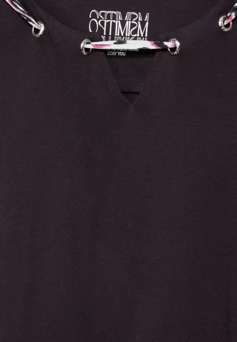 T-shirt avec détail imprimé aubergine red