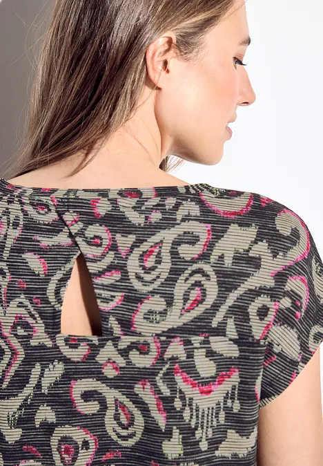 Ornament Print T-Shirt Black