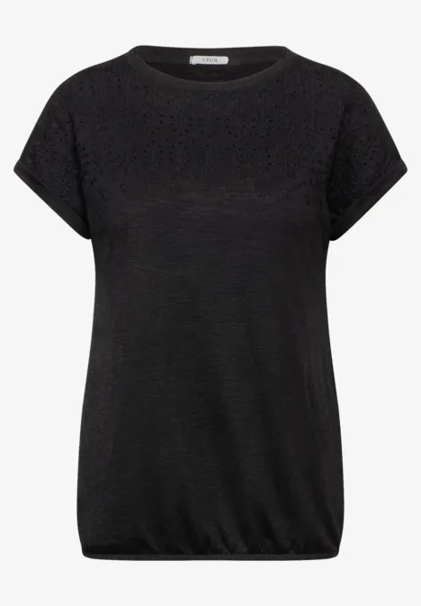 T-Shirt mit Stickerei Black