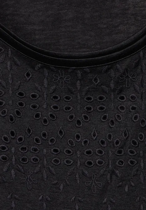 T-Shirt mit Stickerei Black
