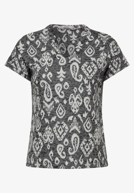 T-shirt imprimé à effet dévoré Black
